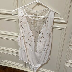 White and rose gold sparkled Bodysuit